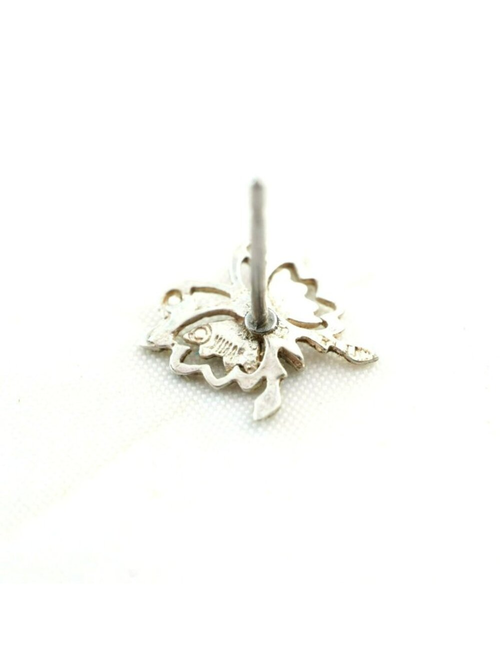 Vintage ViMar Sterling Silver Butterfly Stud Earrings Openwork Design - Picture 3 of 6